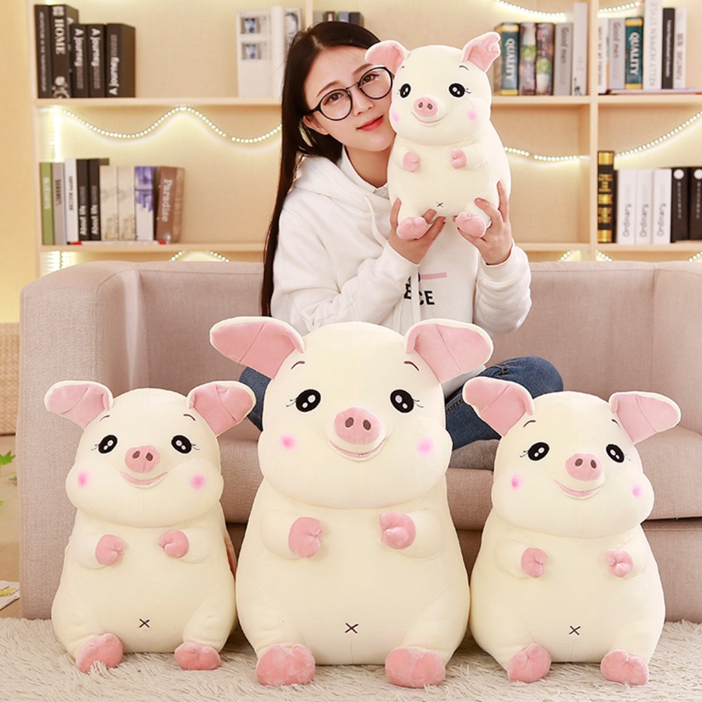 30/40/50 cm Soft Pink Pig Plush Toy Soft Stuffed Cute Animal Pig Lovely Dolls for Kids Appease Toy Baby's Room Decoration