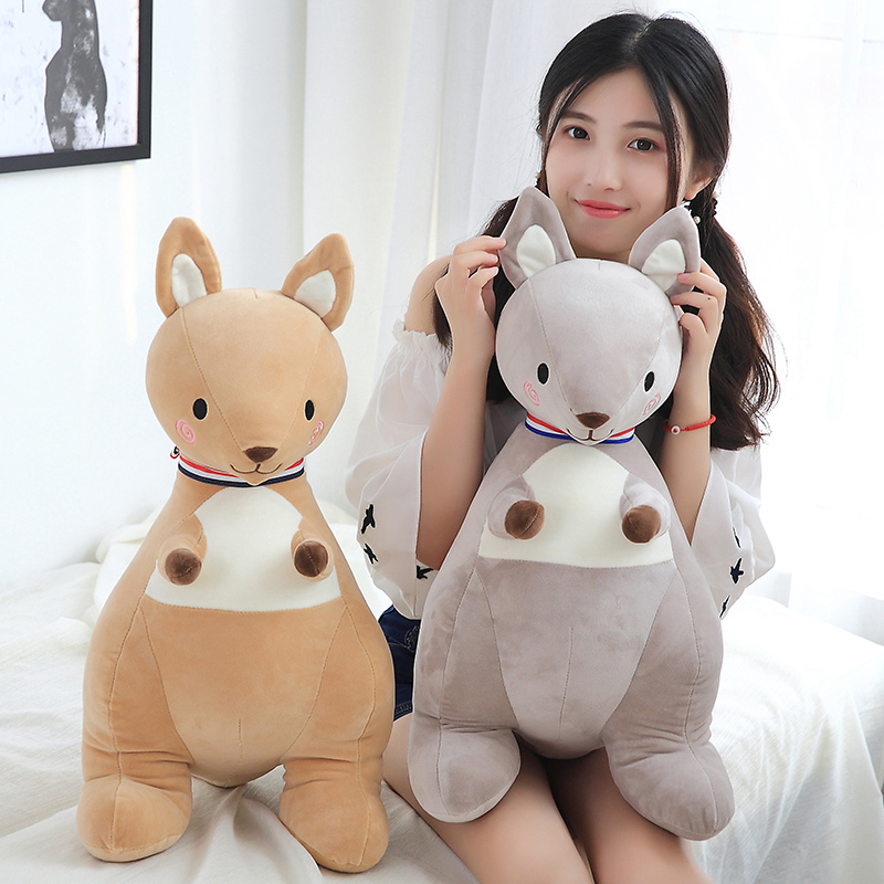 65 cm Soft Kangaroo Plush Toy Stuffed Animal Kangaroo Plush Soft Placating Toys Brand For Children's Bed Toy