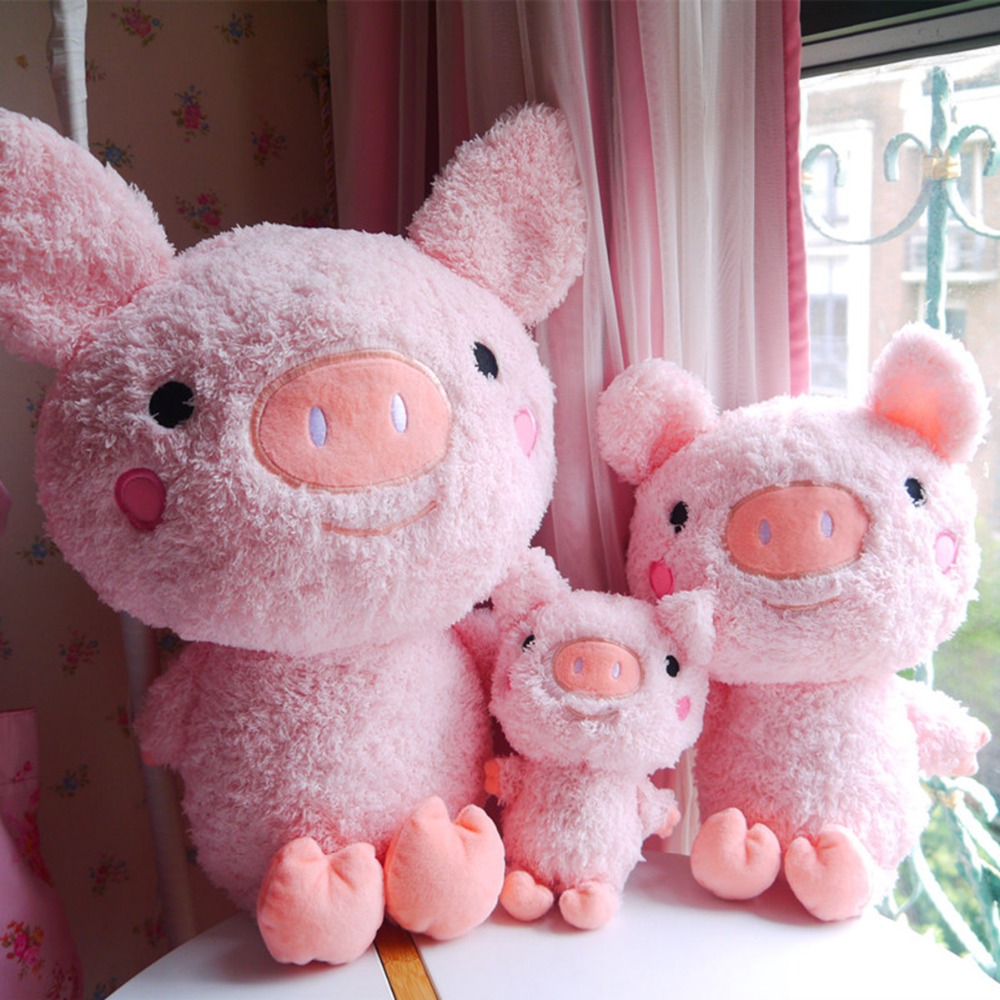 24/45/58 cm Soft Pink Pig Plush Toy Soft Stuffed Cute Animal Pig Lovely Dolls For Kids Appease Toy Baby's Room Decoration