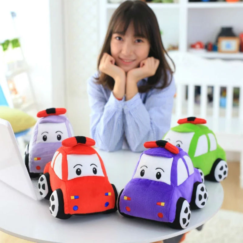 23cm Soft Cartoon Car Plush Toy Eco-Friendly PP Cotton Stuffed Toys Kids Cartoon Car Toy For Children's Birthday Day Gift