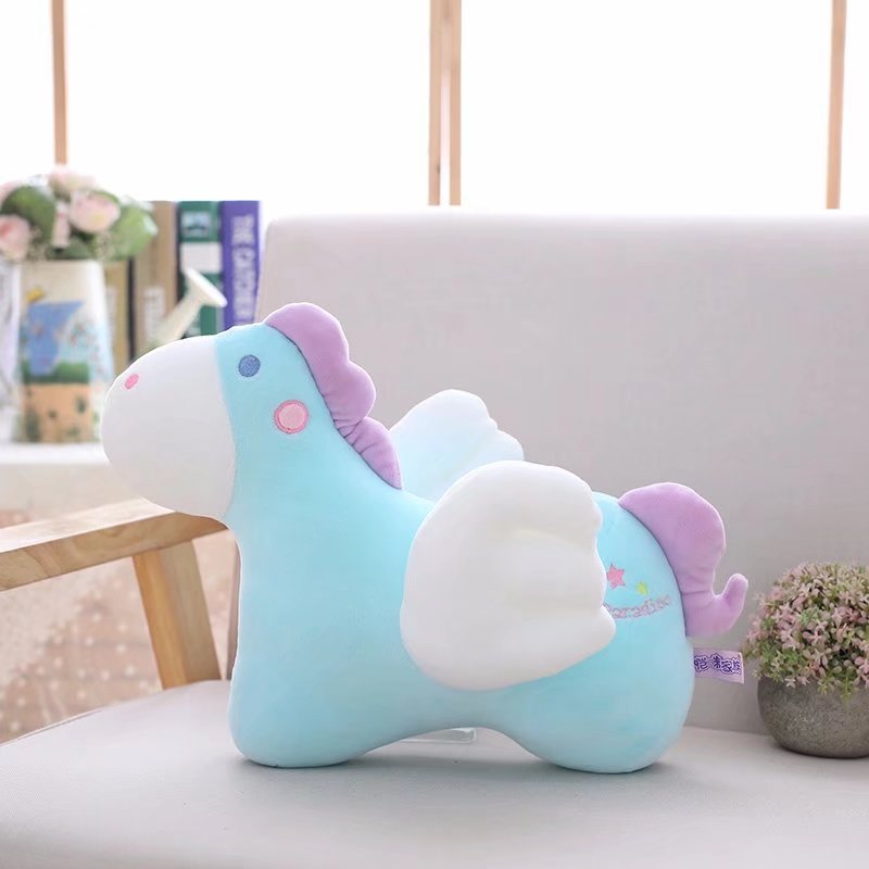 35/45 cm Soft Flying Horse Plush Toy Crystal Feather Cotton Stuffed Pony Pillow Super Soft Toys Brand For Children