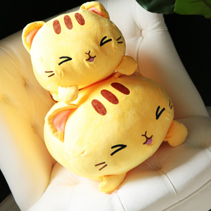 35/45cm Soft Yellow Cat Plush Toy Pillow Stuffed Animal Kitty Toy Sofa Cushion Bed Toys Children Gift Or Bedroom Decoration