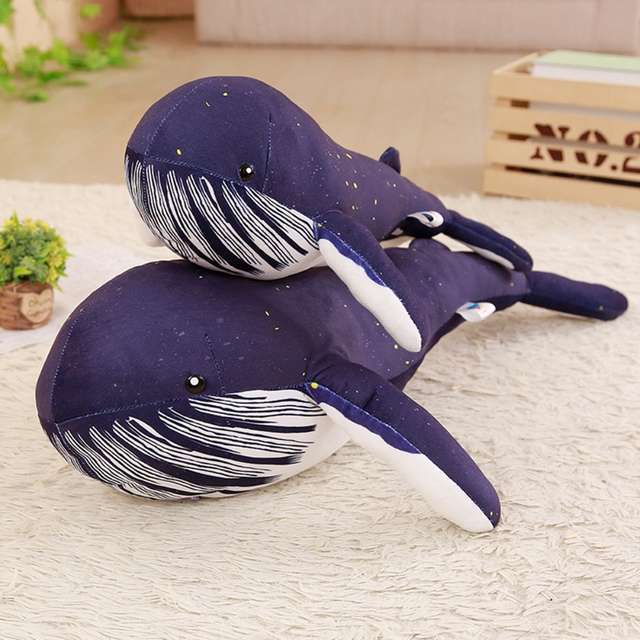 Giant Soft Simulation Blue Whale Plush Toy Soft Stuffed Ocean Animal Whale Shark Toys Birthday Gifts Plush Toy For Children