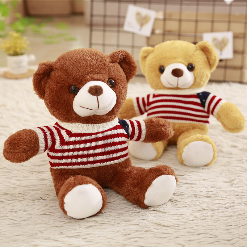 Wholesale 5 Pieces A Lot 30/35 cm Soft Plush Sweater Bears Plush Toy Stuffed Animal Teddy bear Bed Toy For Children's Gift