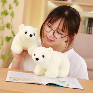 25/30 cm Simulation Polar Bear Plush Pillow Stuffed Animal Polar Bear Cushion Toys For Children's Room Sleeping Mate
