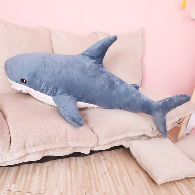 80/100cm Big Size Funny Soft Bite Shark Plush Toy Pillow Appease Cushion Gift For Children
