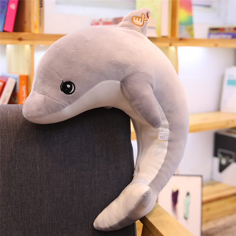 60/90 cm Soft Stuffed dolphin Plush Toy Soft Pillow Cute Cartoon Ocean Animal Dolphin Cushion Doll for Kids Children's Gift